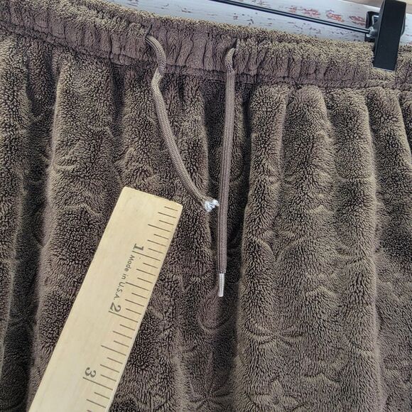 Maison Article Embossed Velour Cargo Pants Men's S Brown Hip Hop Streetwear - Picture 7 of 11